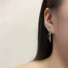 Wholesale Earrings S925 Sterling Silver With Emerald Gemstone Cactus Elements Geometric Style Diamond Design For Women