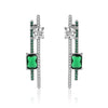 Wholesale Earrings S925 Sterling Silver With Emerald Gemstone Cactus Elements Geometric Style Diamond Design For Women