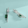 Wholesale Earrings S925 Sterling Silver With Emerald Gemstone Cactus Elements Geometric Style Diamond Design For Women