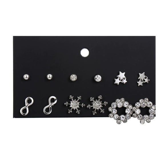 Wholesale Earrings Set Geometric Crystal Stainless Steel Microinlay