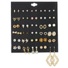 Wholesale Earrings Set Geometric Crystal Stainless Steel Microinlay