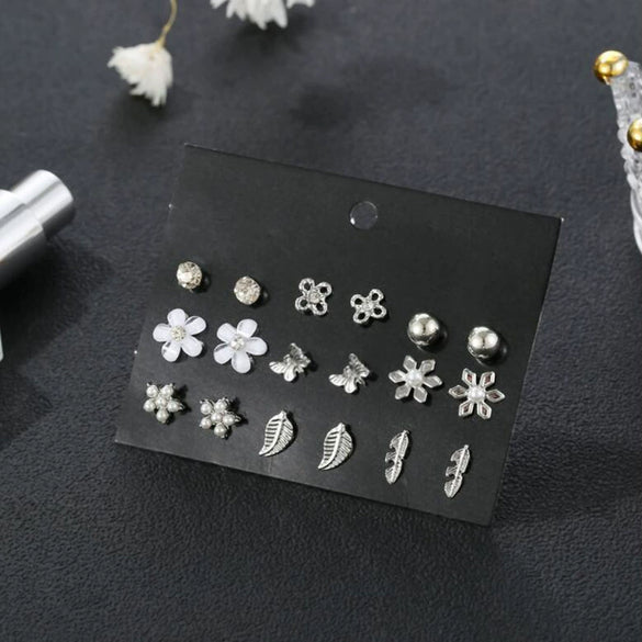 Wholesale Earrings Set Geometric Crystal Stainless Steel Microinlay