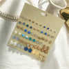 Wholesale Earrings Set Geometric Crystal Stainless Steel Microinlay