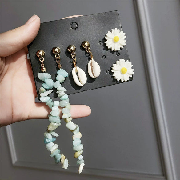 Wholesale Earrings Set Geometric Crystal Stainless Steel Microinlay