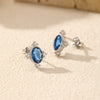 Wholesale Earrings 925 Silver British Retro Geometric Egg Face Set With Diamonds For Women