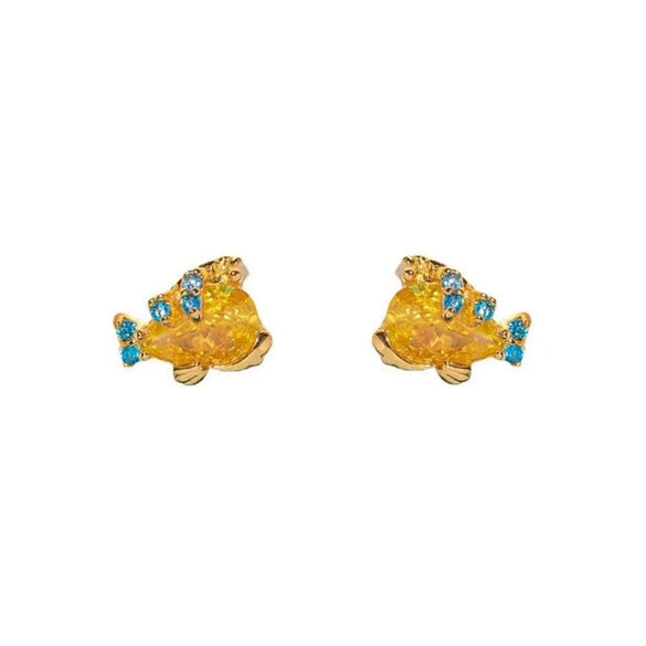 Wholesale Earrings 925 Silver Copper Mermaid Cartoon Microinlaid Zircon Design