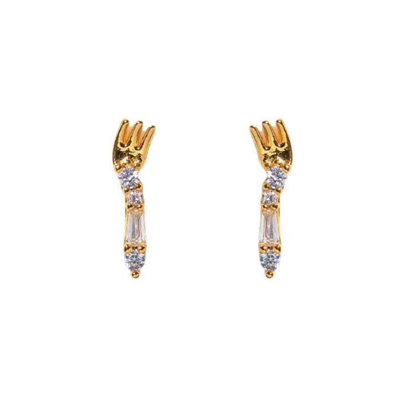 Wholesale Earrings 925 Silver Copper Mermaid Cartoon Microinlaid Zircon Design