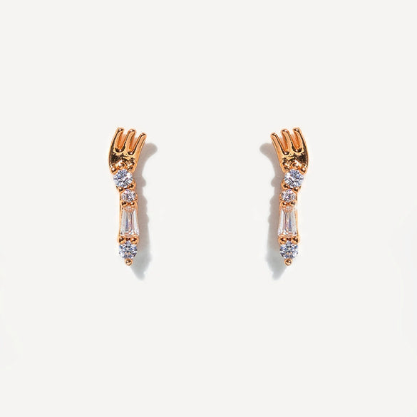Wholesale Earrings 925 Silver Copper Mermaid Cartoon Microinlaid Zircon Design