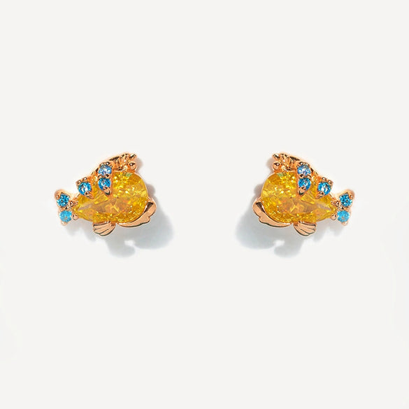 Wholesale Earrings 925 Silver Copper Mermaid Cartoon Microinlaid Zircon Design