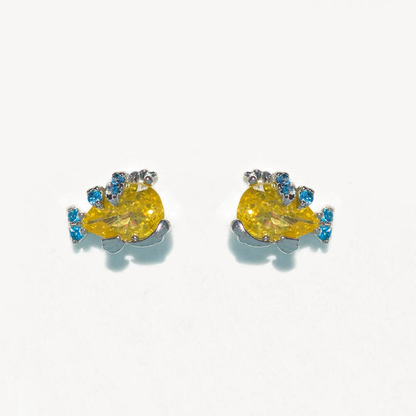 Wholesale Earrings 925 Silver Copper Mermaid Cartoon Microinlaid Zircon Design