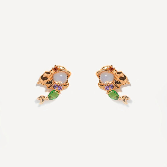 Wholesale Earrings 925 Silver Copper Mermaid Cartoon Microinlaid Zircon Design