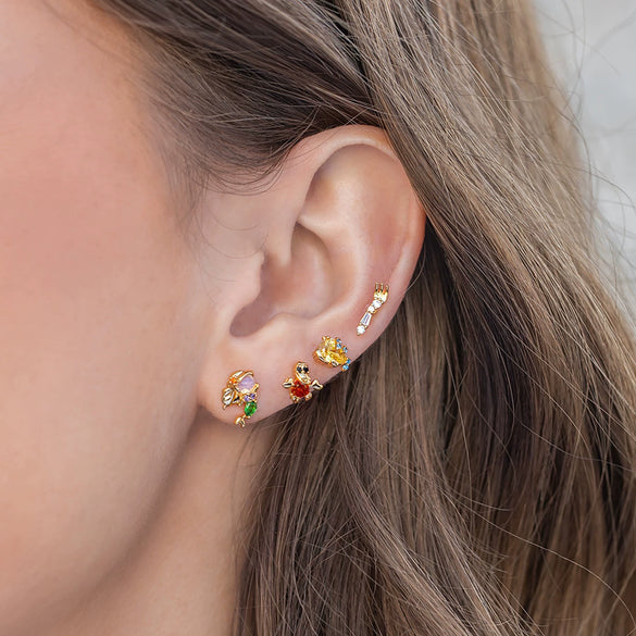 Wholesale Earrings 925 Silver Copper Mermaid Cartoon Microinlaid Zircon Design