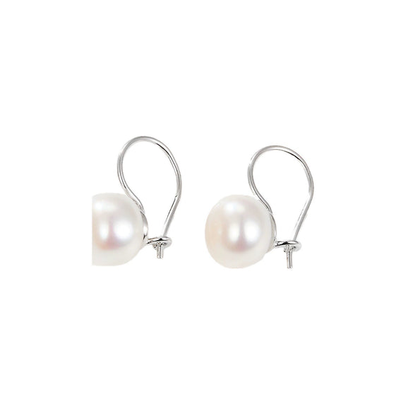 Wholesale Earrings 925 Silver Freshwater Pearl Geometric Retro Electroplating