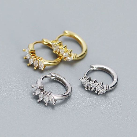 Wholesale Earrings 925 Silver Geometric Horse Eye Zircon Electroplated