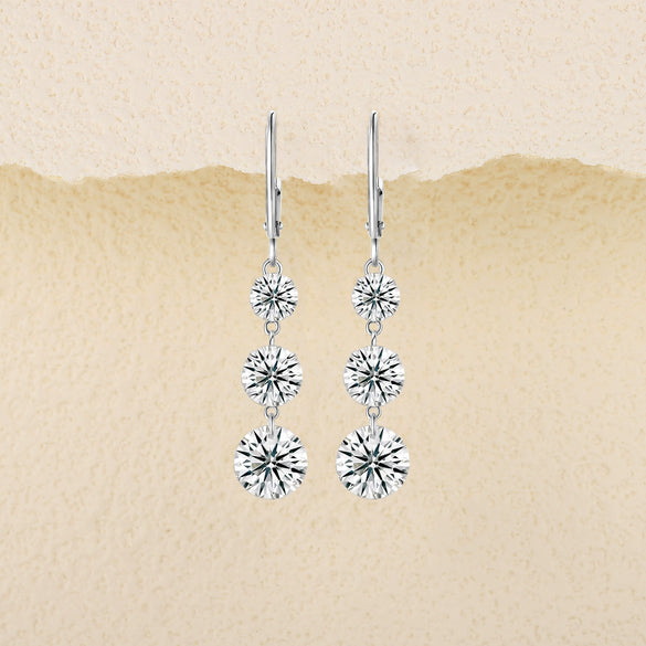 Wholesale Earrings 925 Silver Geometric Moissanite Inlay