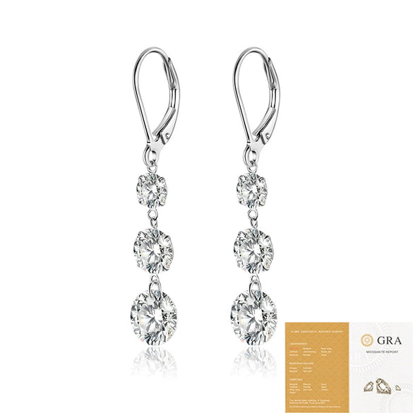 Wholesale Earrings 925 Silver Geometric Moissanite Inlay