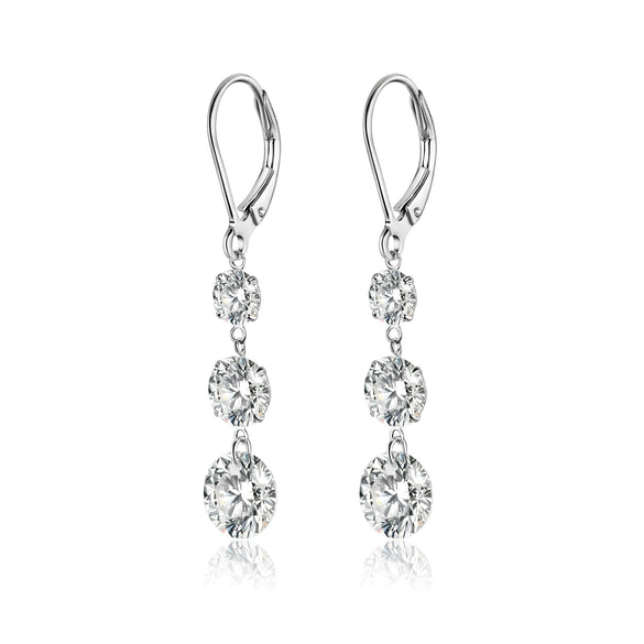Wholesale Earrings 925 Silver Geometric Moissanite Inlay