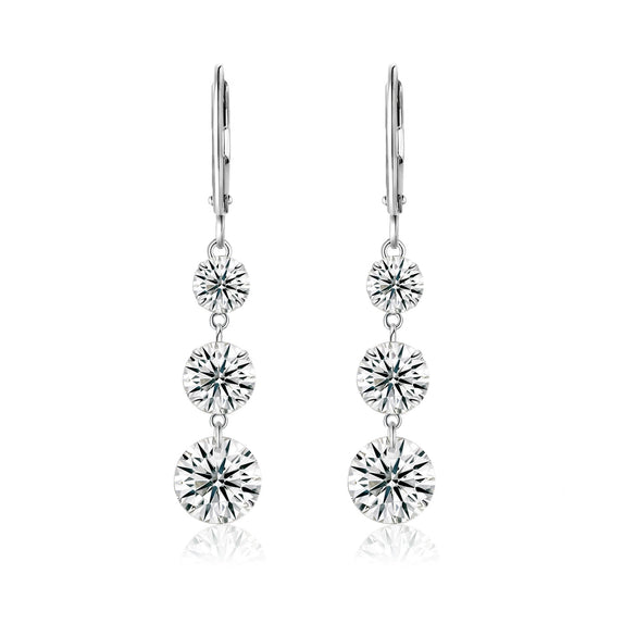 Wholesale Earrings 925 Silver Geometric Moissanite Inlay