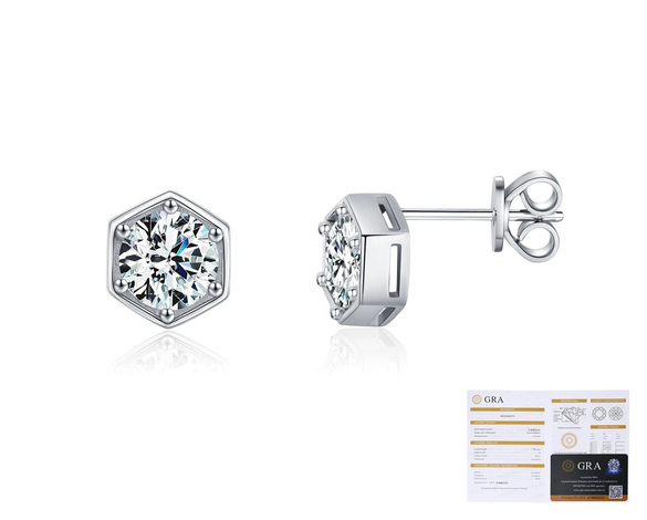 Wholesale Earrings 925 Silver Geometric Niche Design Diamond