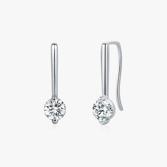 Wholesale Earrings 925 Silver Geometric Style Mosan Diamond For Women