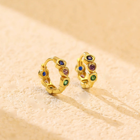Wholesale Earrings 925 Silver Love Zircon Geometric Heart Shape For Women