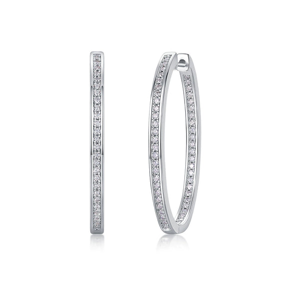 Wholesale Earrings 925 Silver Moissanite Inlay Internet Celebrity Geometric Style
