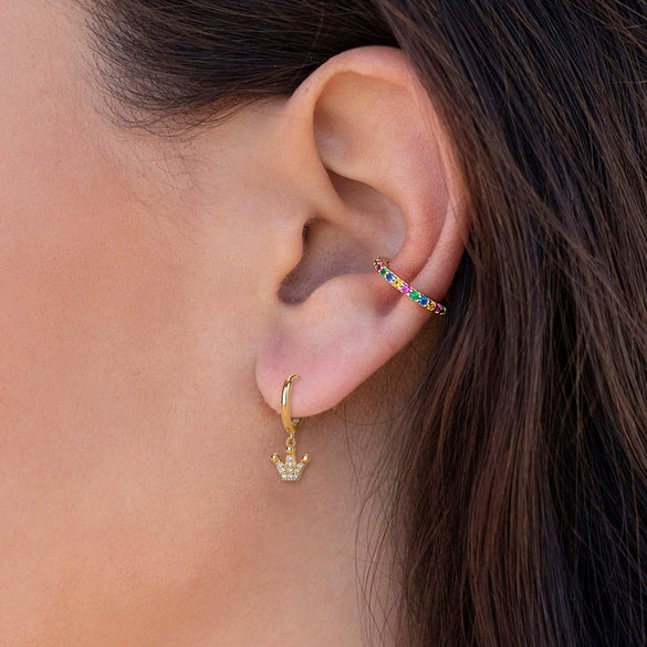 Wholesale Earrings Silver Needle Copper Crownshaped Geometric French Retro Electroplated For Women
