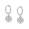 Wholesale Earrings Silver Needle Copper Geometric Dripping Oil Smiley Face For Women