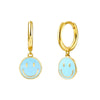 Wholesale Earrings Silver Needle Copper Geometric Dripping Oil Smiley Face For Women