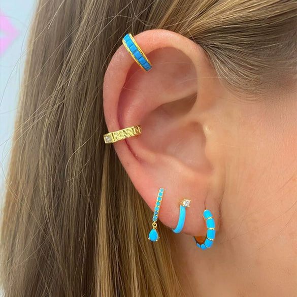Wholesale Earrings Silver Needle Copper Geometric Handmade Electroplated