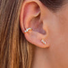 Wholesale Earrings Silver Needle Copper Geometric Light Luxury Style Set With Diamonds