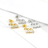 Wholesale Earrings Silver Needle Copper Geometric Light Luxury Style Set With Diamonds
