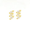 Wholesale Earrings Silver Needle Copper Geometric Light Luxury Style Set With Diamonds
