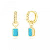 Wholesale Earrings Silver Needle Copper Geometric Square Zirconia Wave Women
