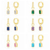 Wholesale Earrings Silver Needle Copper Geometric Square Zirconia Wave Women