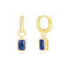 Wholesale Earrings Silver Needle Copper Geometric Square Zirconia Wave Women