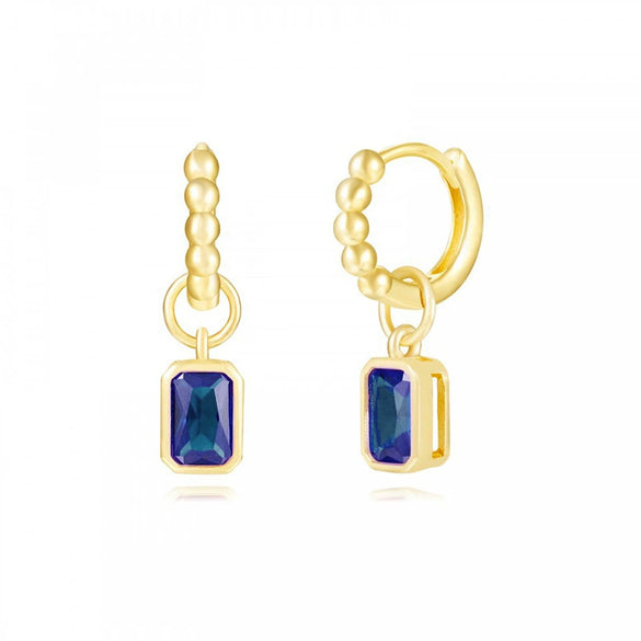 Wholesale Earrings Silver Needle Copper Geometric Square Zirconia Wave Women