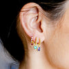 Wholesale Earrings Silver Needle Copper Geometric Square Zirconia Wave Women