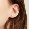 Wholesale Earrings Silver Needle Copper Gold Plated Geometric Inlaid Zircon Circle Shape