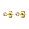 Wholesale Earrings Silver Needle Copper Gold Plated Geometric Inlaid Zircon Circle Shape