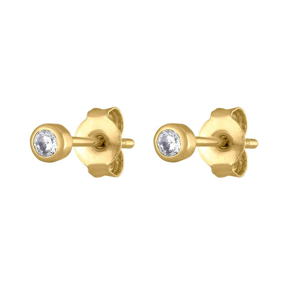 Wholesale Earrings Silver Needle Copper Gold Plated Geometric Inlaid Zircon Circle Shape