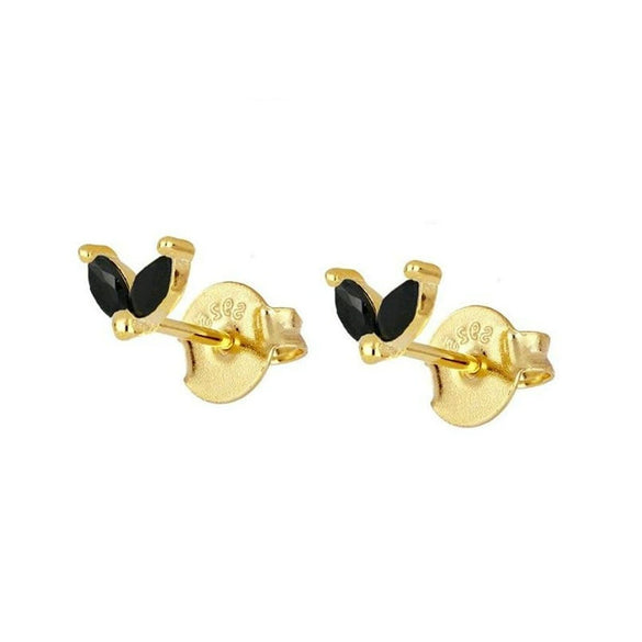 Wholesale Earrings Silver Needle Copper Leaf Geometric Flowershaped Electroplating Minimalist Light Luxury For Couple