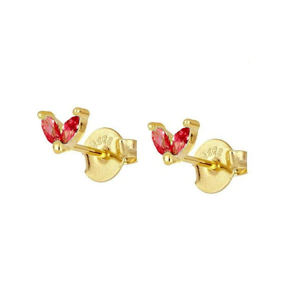Wholesale Earrings Silver Needle Copper Leaf Geometric Flowershaped Electroplating Minimalist Light Luxury For Couple