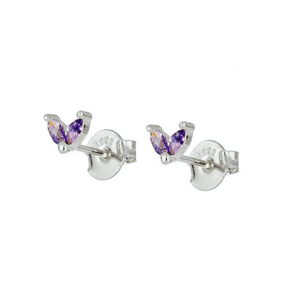 Wholesale Earrings Silver Needle Copper Leaf Geometric Flowershaped Electroplating Minimalist Light Luxury For Couple
