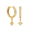 Wholesale Earrings Silver Needle Copper Star Geometric Style Electroplated For Women