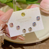 Wholesale Earrings 925 Silver Needle Copper Star Heart Shape Iridescent Set With Crystals Light Luxury Women's