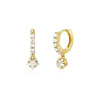 Wholesale Earrings Silver Needle Copper Star Zircon Retro Geometric Style