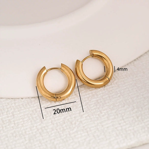 Wholesale Earrings Stainless Steel Cold Simple Style Ushape Geometric Gold And Silver Contrast Color Stitching Electroplated