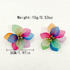 Wholesale Earrings Stainless Steel Colorful Acrylic Petal Exaggerated French Retro Style Electroplating