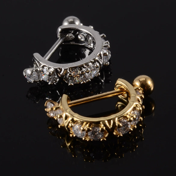 Wholesale Earrings Stainless Steel Copper Inlaid Zircon Leaf Heartshaped Fashionable